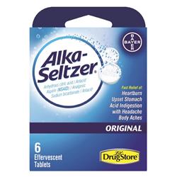 Picture of Alka Seltzer 6066331 Original Antacid Pain Relief Tablets - 6 Count - Pack of 6