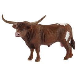 Farm World Texas Longhorn Bull Toy Plastic, Brown & White - Pack of 5
