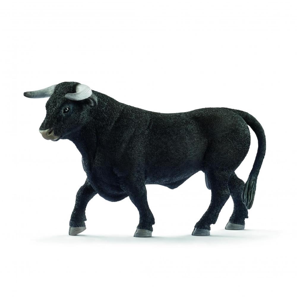 Farm World Bull Toy Plastic, Black - Pack of 5