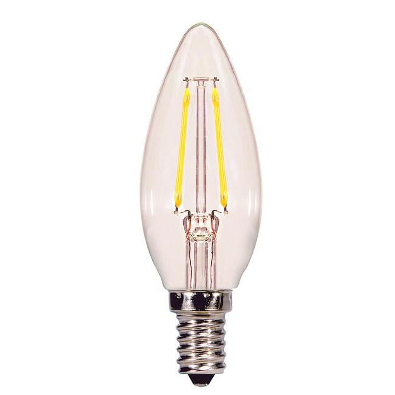 Picture of Satco 3001606 B11 E12 Candelabra Filament LED Bulb 60 Watt Equivalence&#44; Warm White - Pack of 2