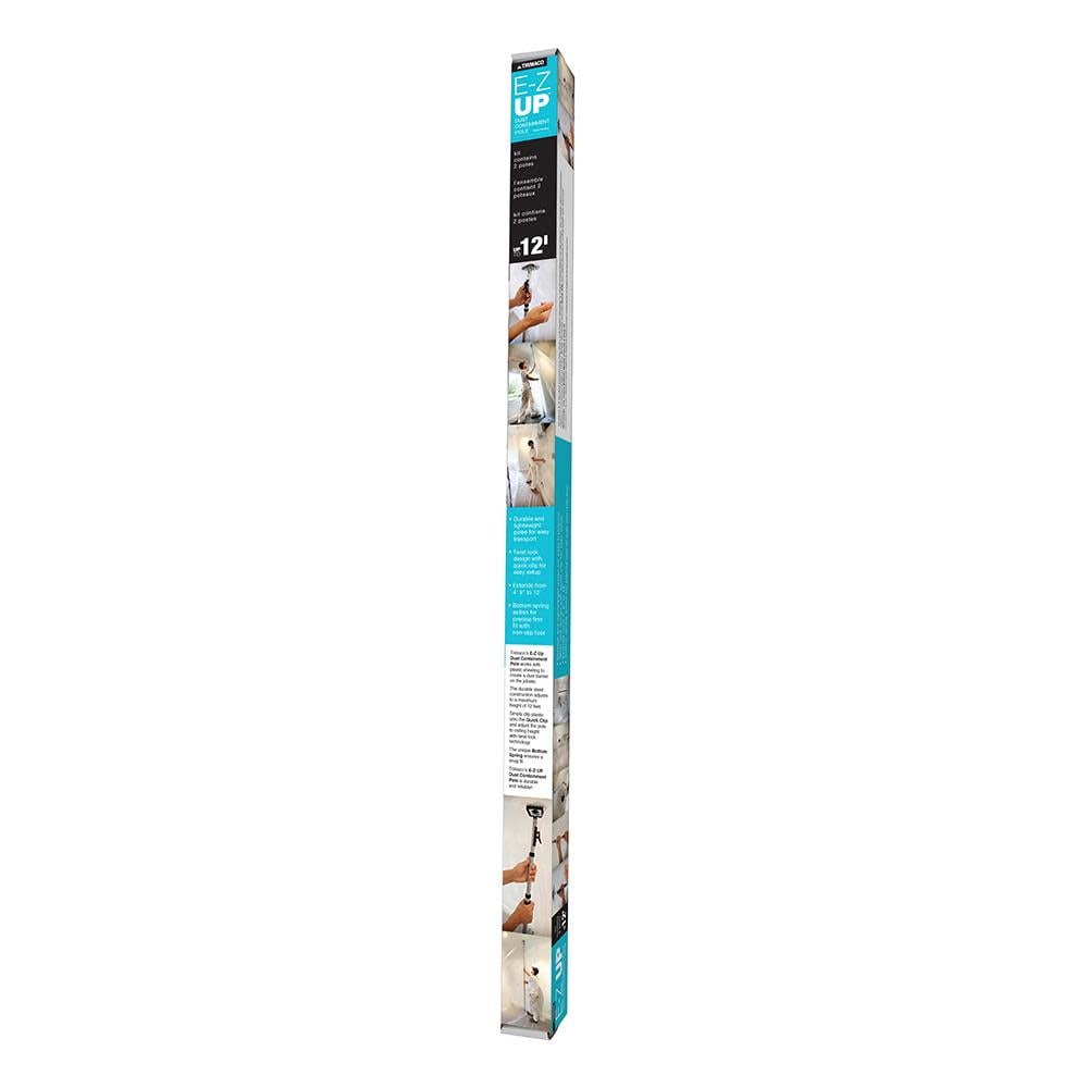 144 in. E-Z Up Steel Dust Containment Pole for Paint, Black & Silver