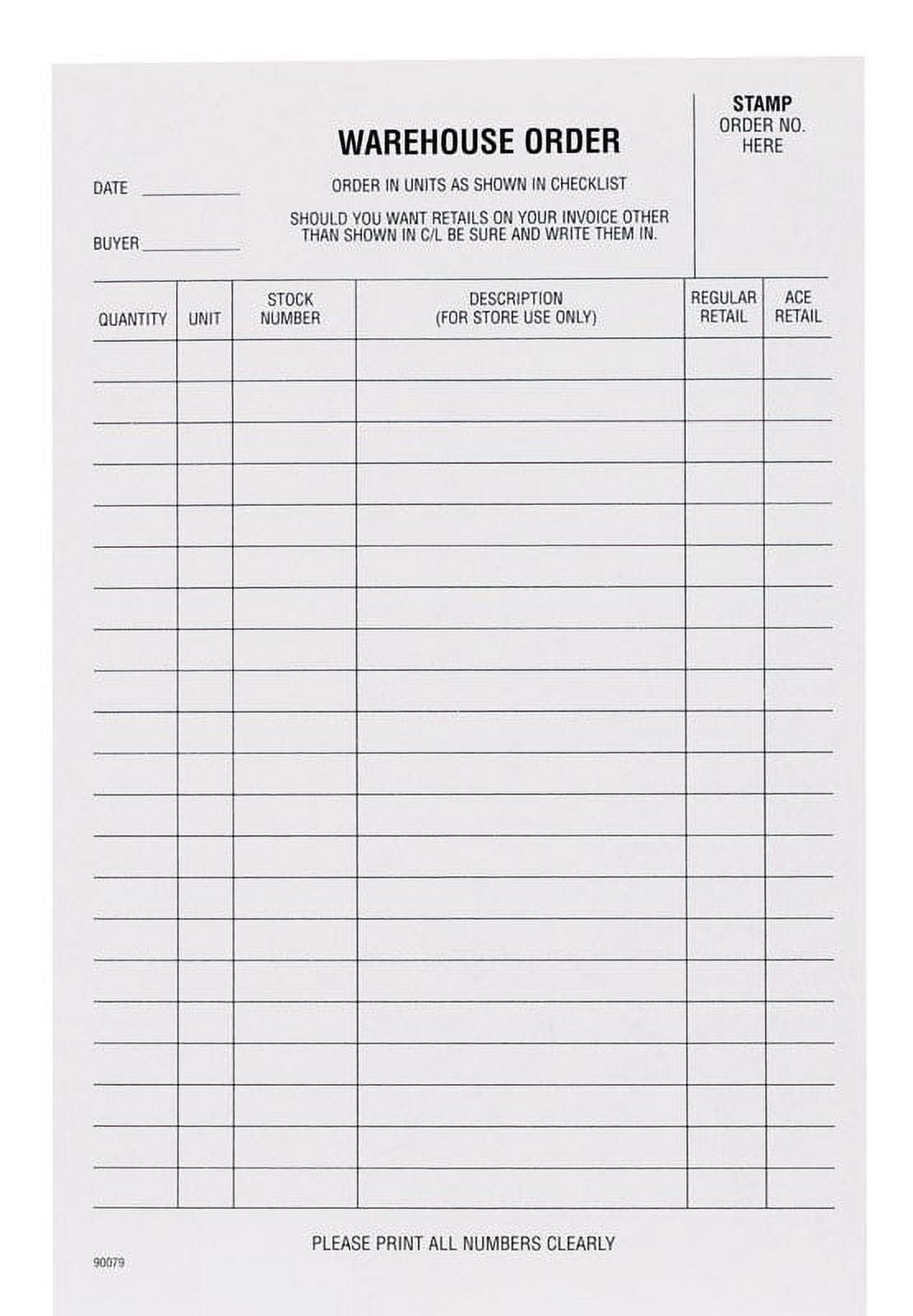 Picture of Centurion 9201245 Warehouse Order Pad&#44; White - 5.5 8.5 in.