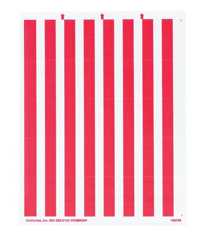 Laser Printer Adhesive Backed Red Bin Tag Labels - Sheet