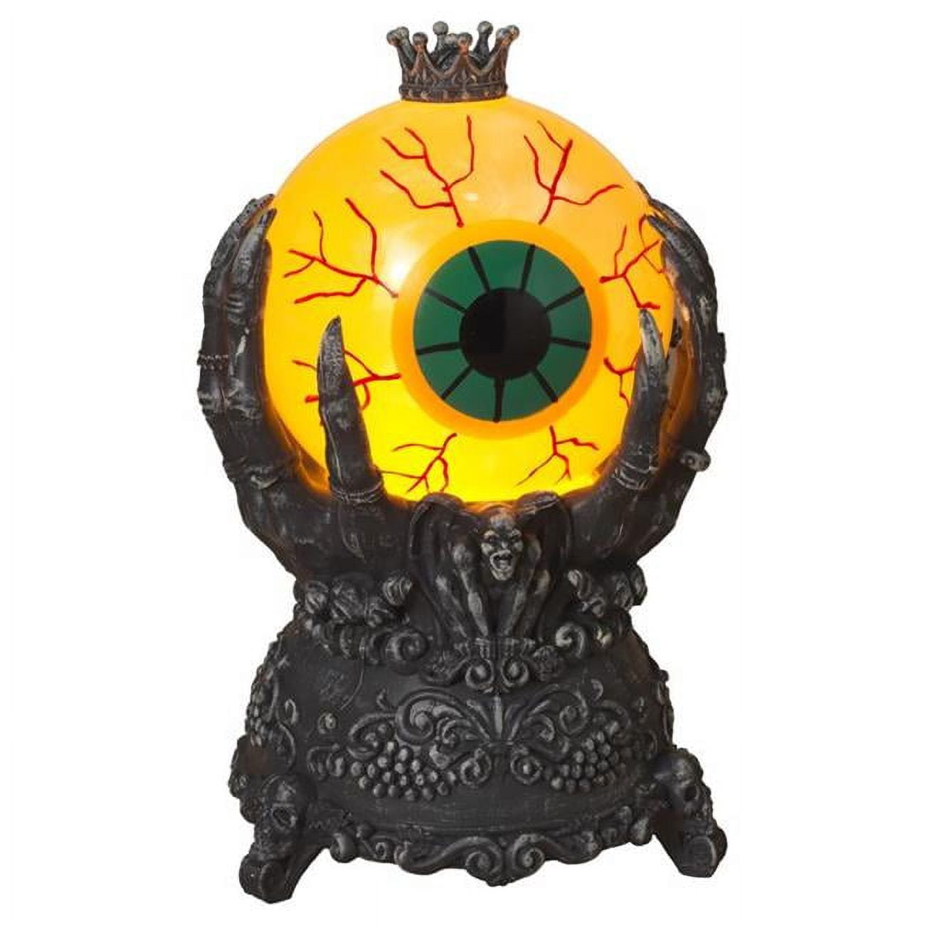 9086873 9 in. Prelit Smokey Eye Water Globe Tabletop Decor, Black & Yellow - Pack of 4
