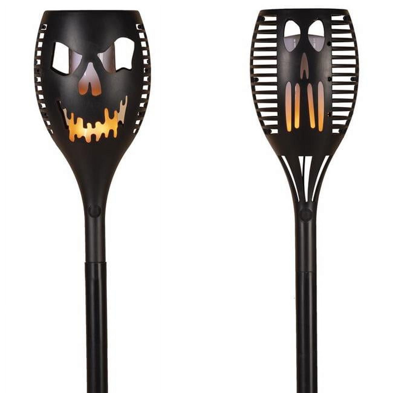 31 in. ED Solar Scary Pumpkin Face Torch Pathway Decor, Orange - Pack of 9