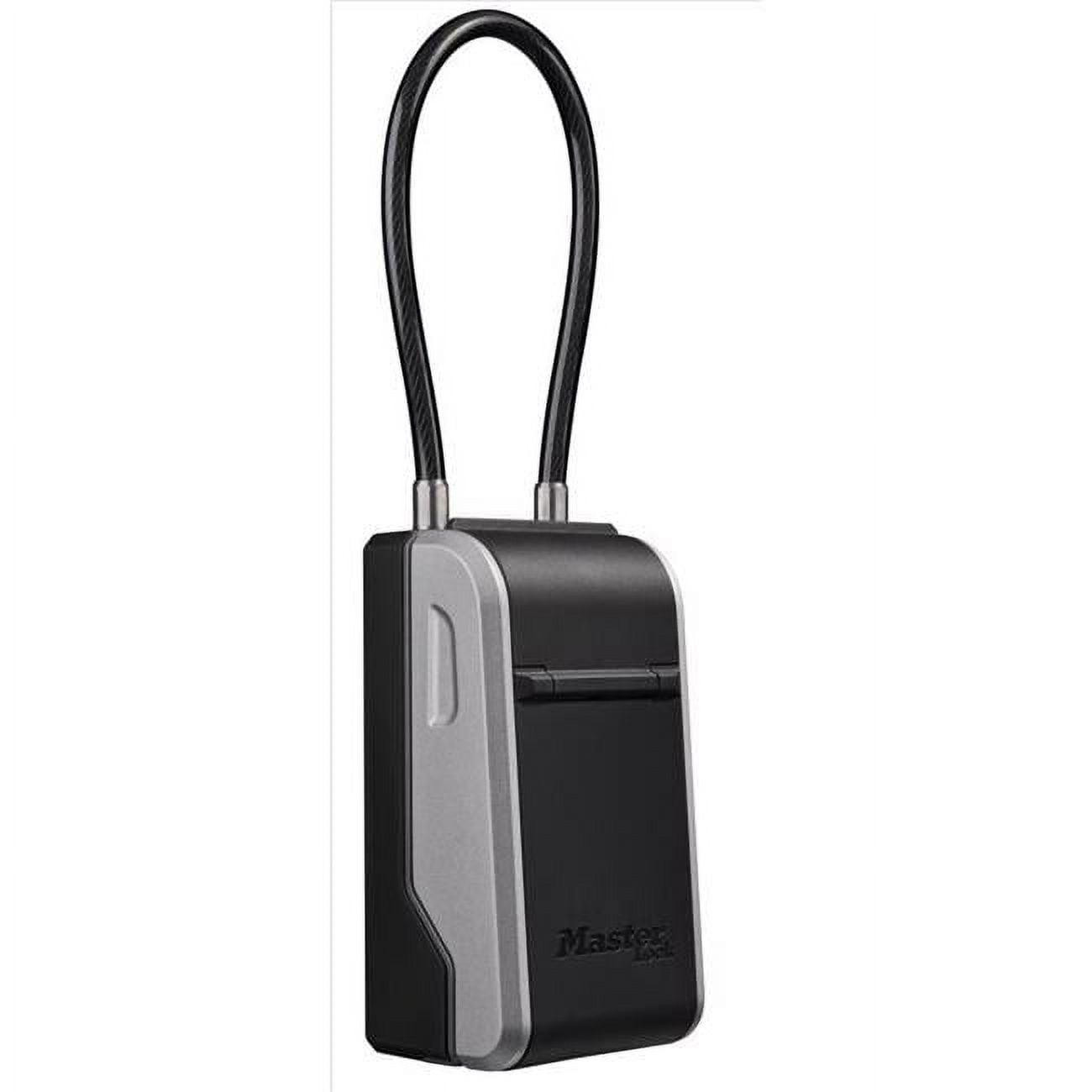 5.2 x 3.4 x 5.2 in. Metal 4-Digit Combination Lock Box, Black