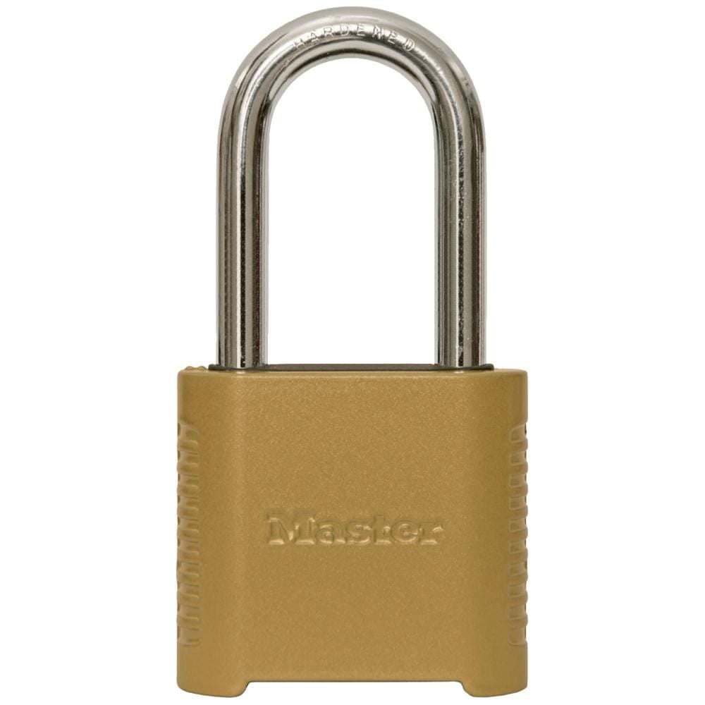 1.13 x 2 x 6.5 in. Steel 4-Digit Combination Padlock, Gold