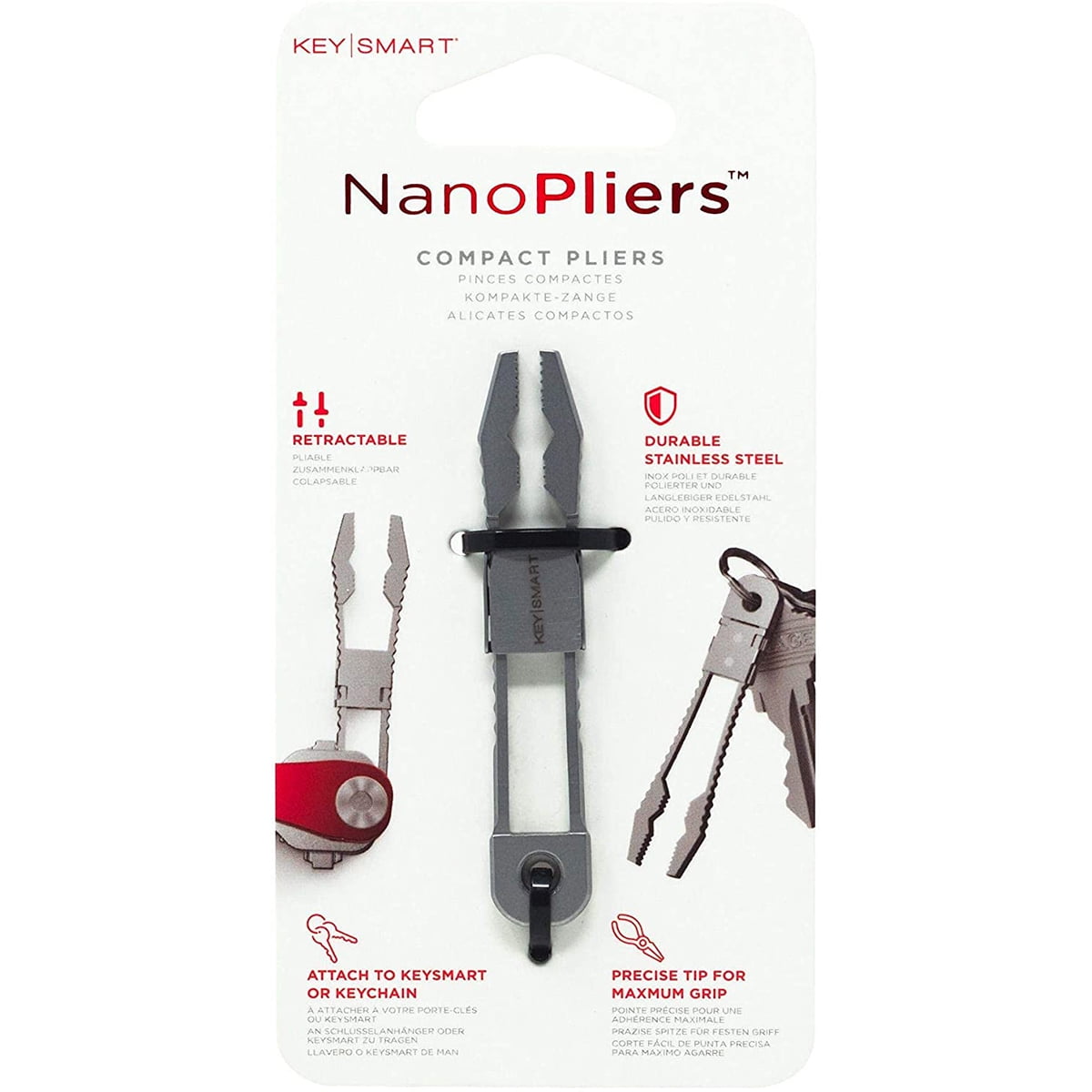 Nano Pliers Stainless Steel Compact Pliers Key Tool, Silver