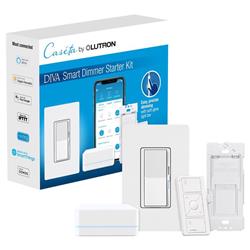 3012482 Caseta Diva 150W Smart Dimmer Switch with Remote Control, White -  Lutron, DVRF-BDG-1D