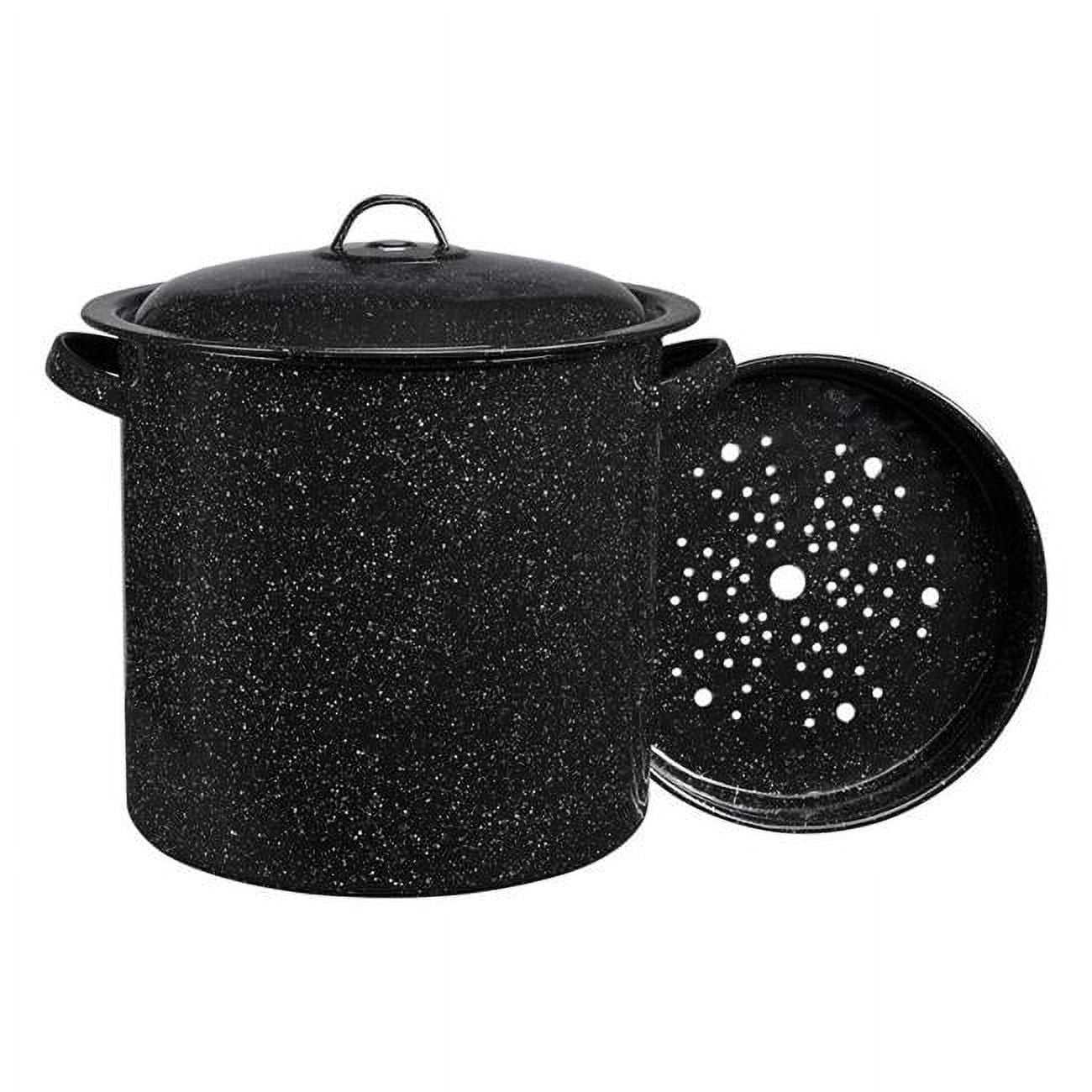 Picture of Graniteware 6066968 34 qt. Porcelain Enamel Steamer Pot&#44; Black