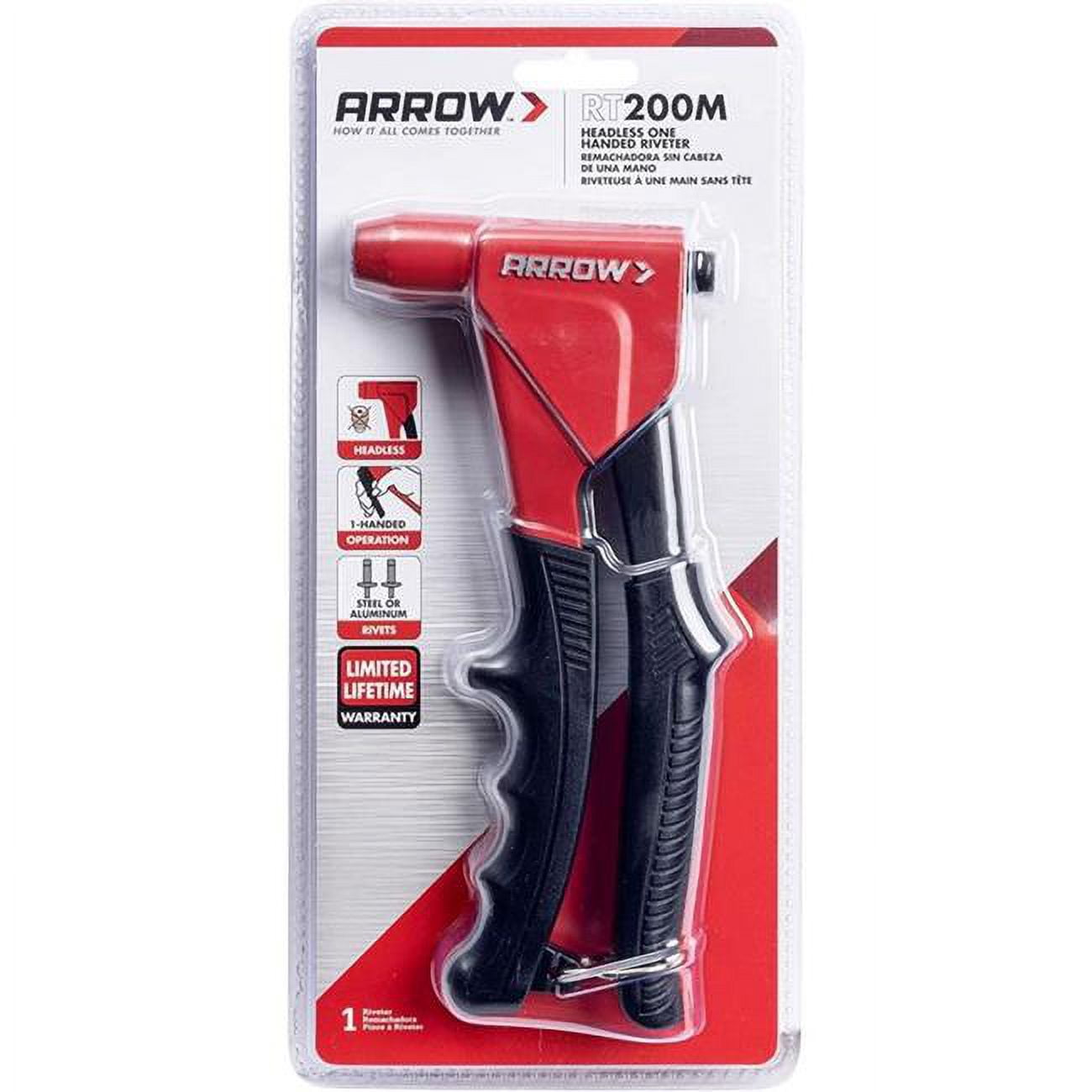 Picture of Arrow Fastener 2033732 Metal Headless Rivet Tool, Black & Red