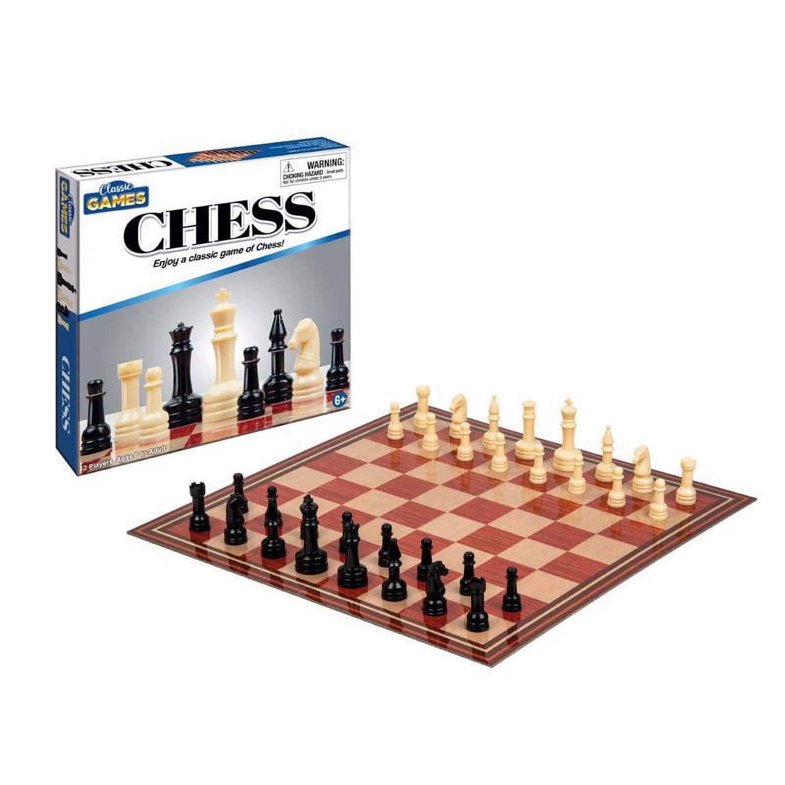 Picture of Playmaker Toys 6049505 Classic Games Chess Plastic&#44; Black & Cream