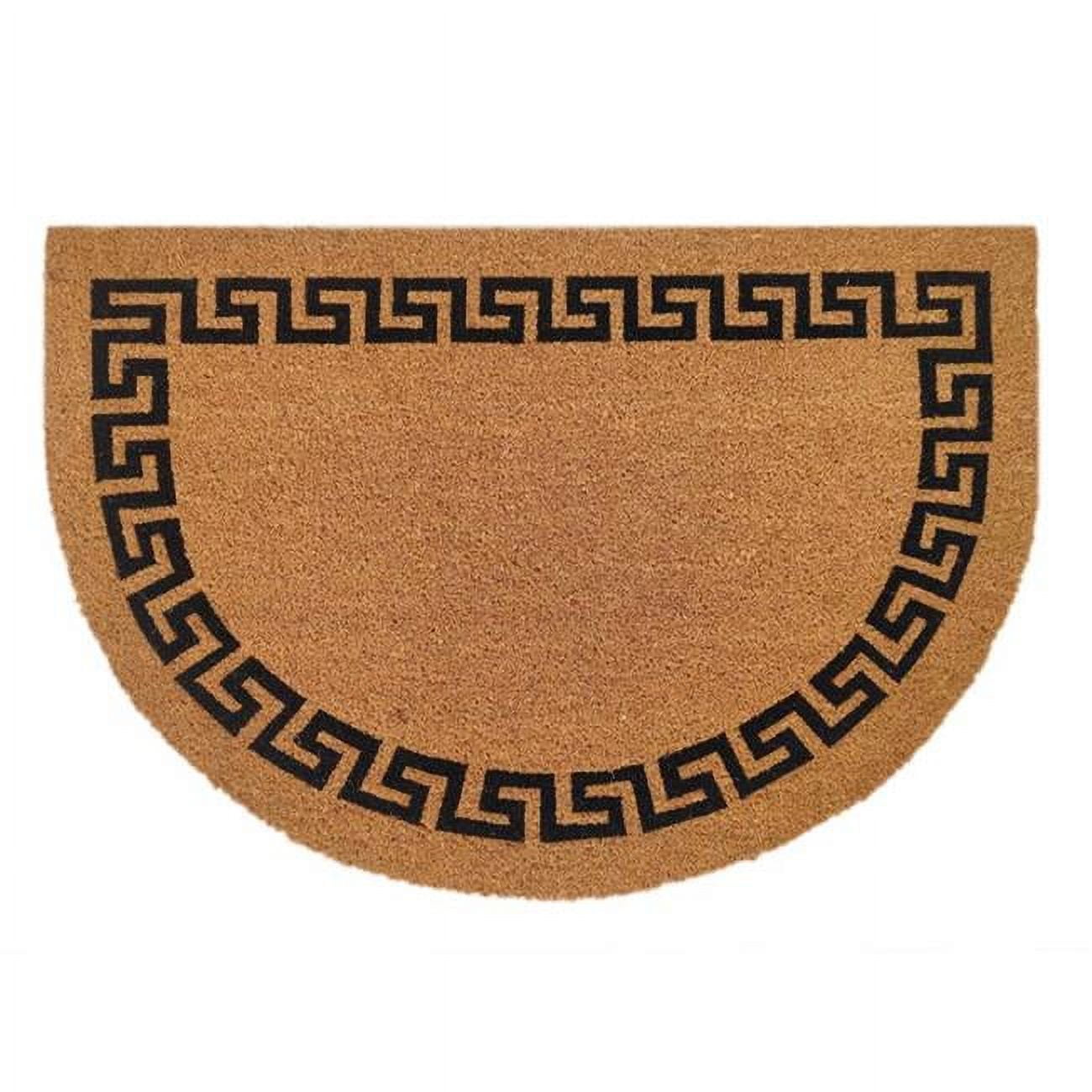 36 x 24 in. Greek Key Coir Door Mat, Black & Brown