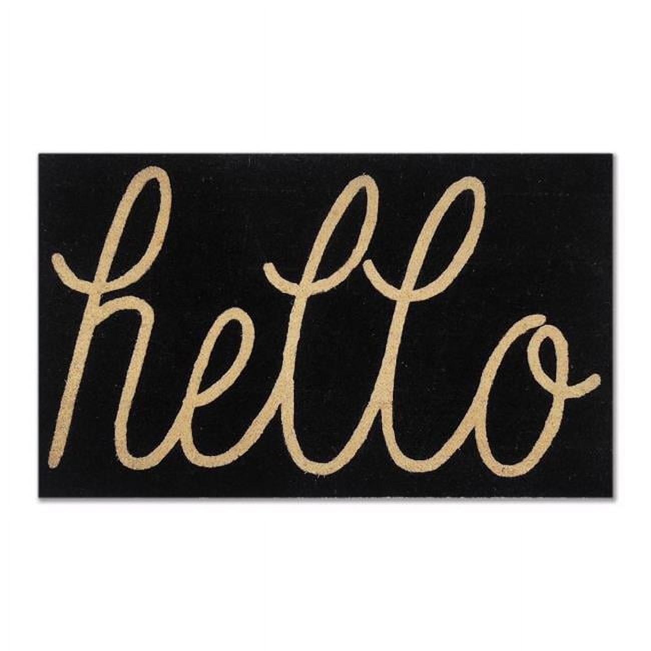 6065765 30 x 18 in. Hello Coir Door Mat, Black