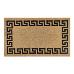 6065762 30 x 18 in. Greek Key Border Coir Door Mat, Black & Brown