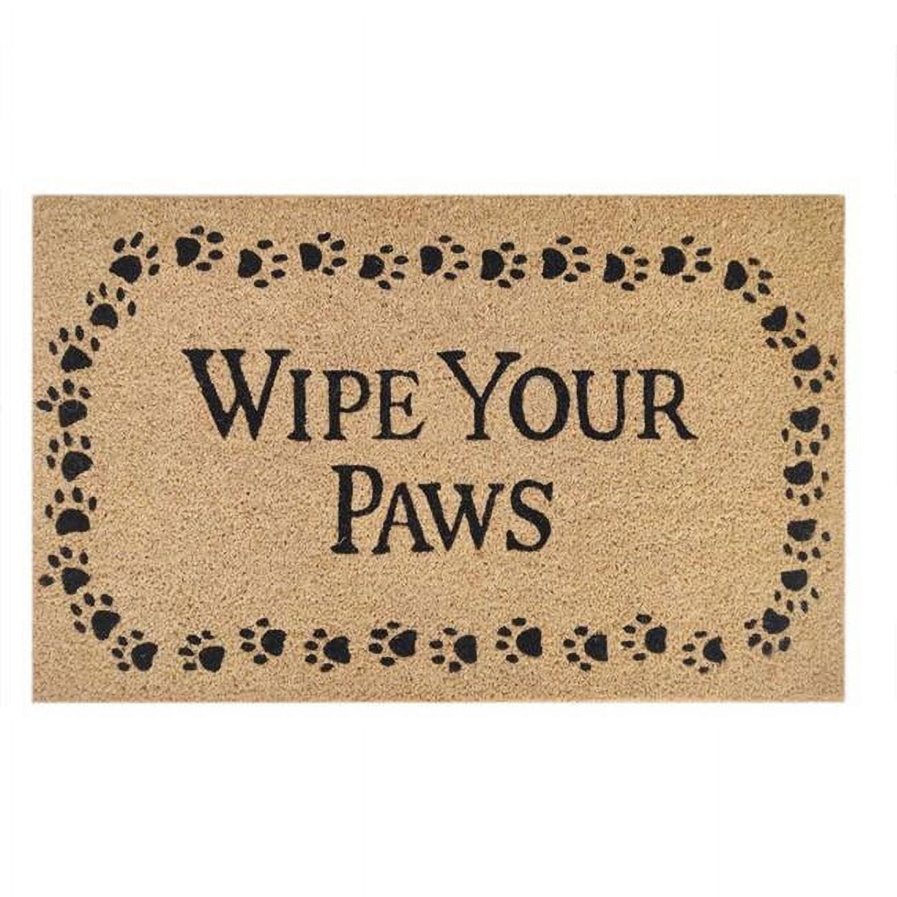 6065764 30 x 18 in. Wipe Your Paws Coir Door Mat, Black & Brown