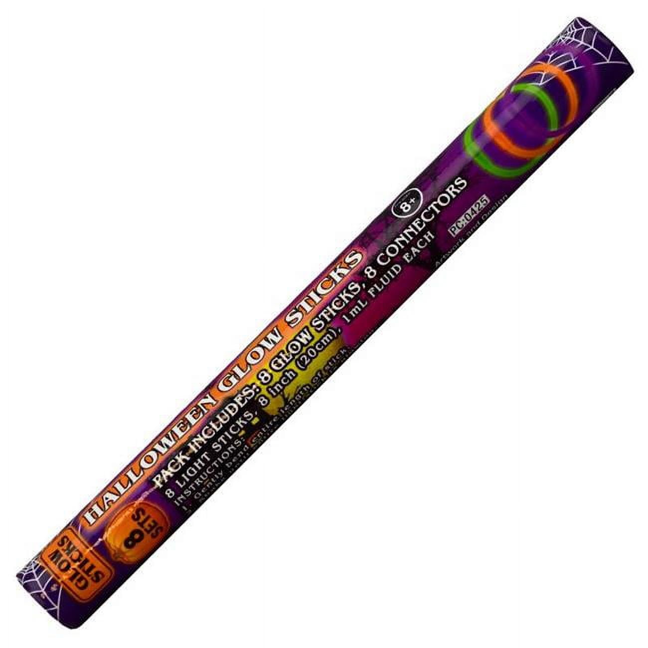 Plastic Halloween Glow Sticks, Assorted Color - 8 Piece - Pack of 24