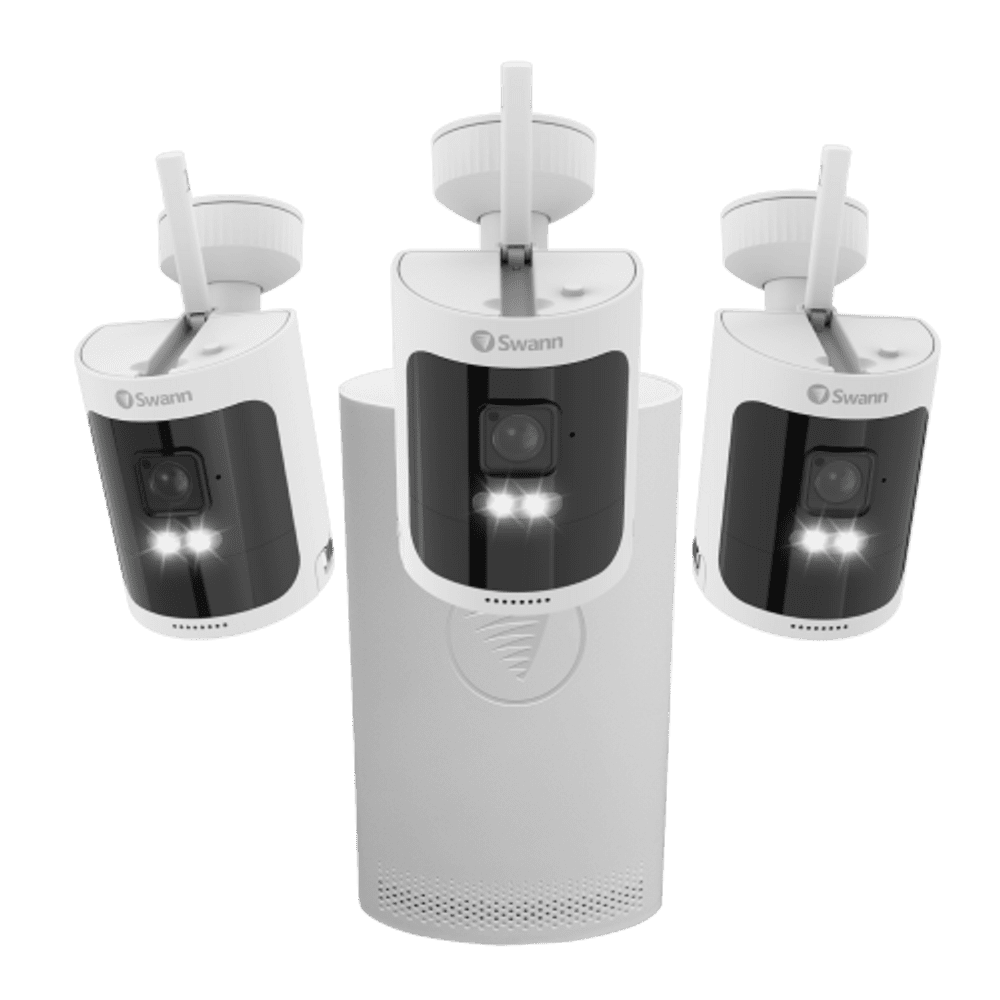 5039356 All Secure 600 Battery Powered Indoor & Outdoor NVR Security Camera System, Black & White
