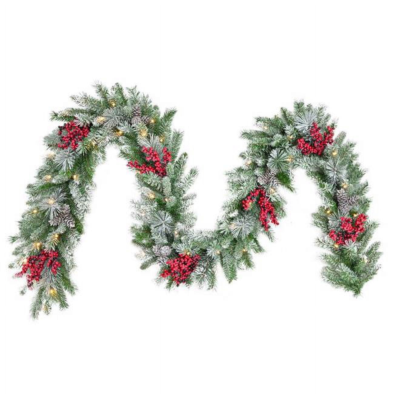 Picture of Celebrations 9086559 12 in. x 9 ft. LED Prelit Snow Frosted Garland&#44; Warm White - Pack of 4