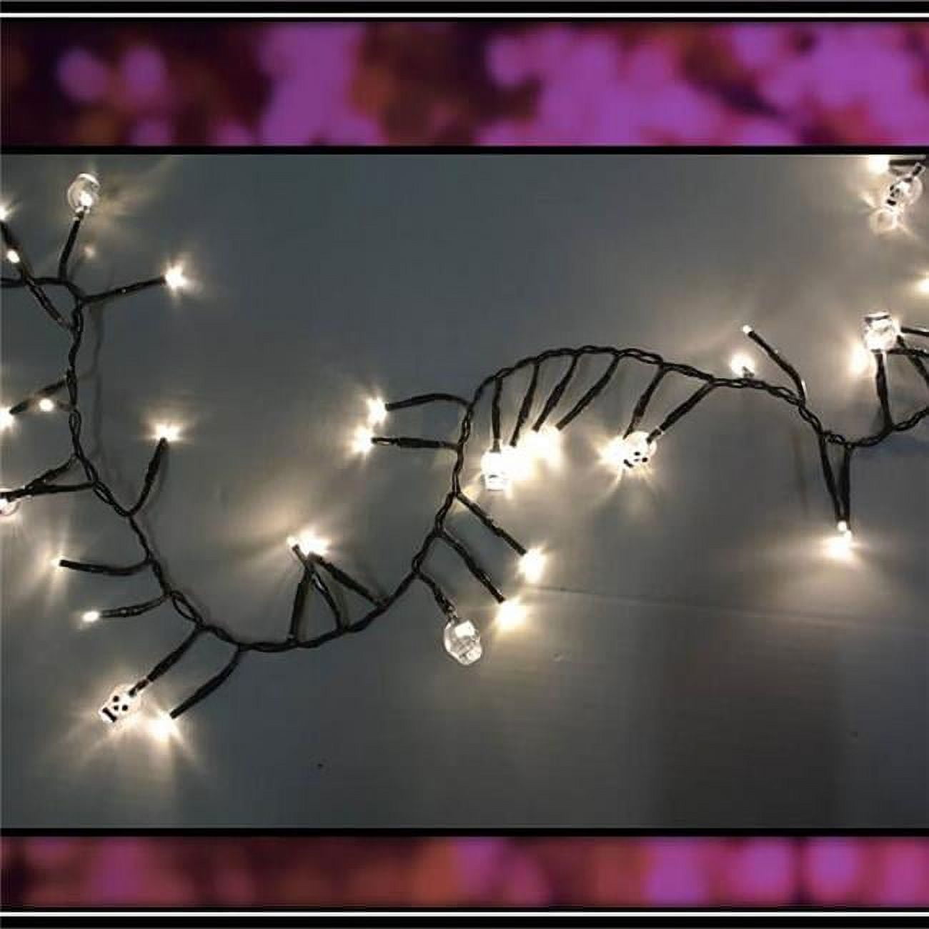 Celebrations Halloween Warm White 120 ct 9 ft. LED Prelit Skull Lights