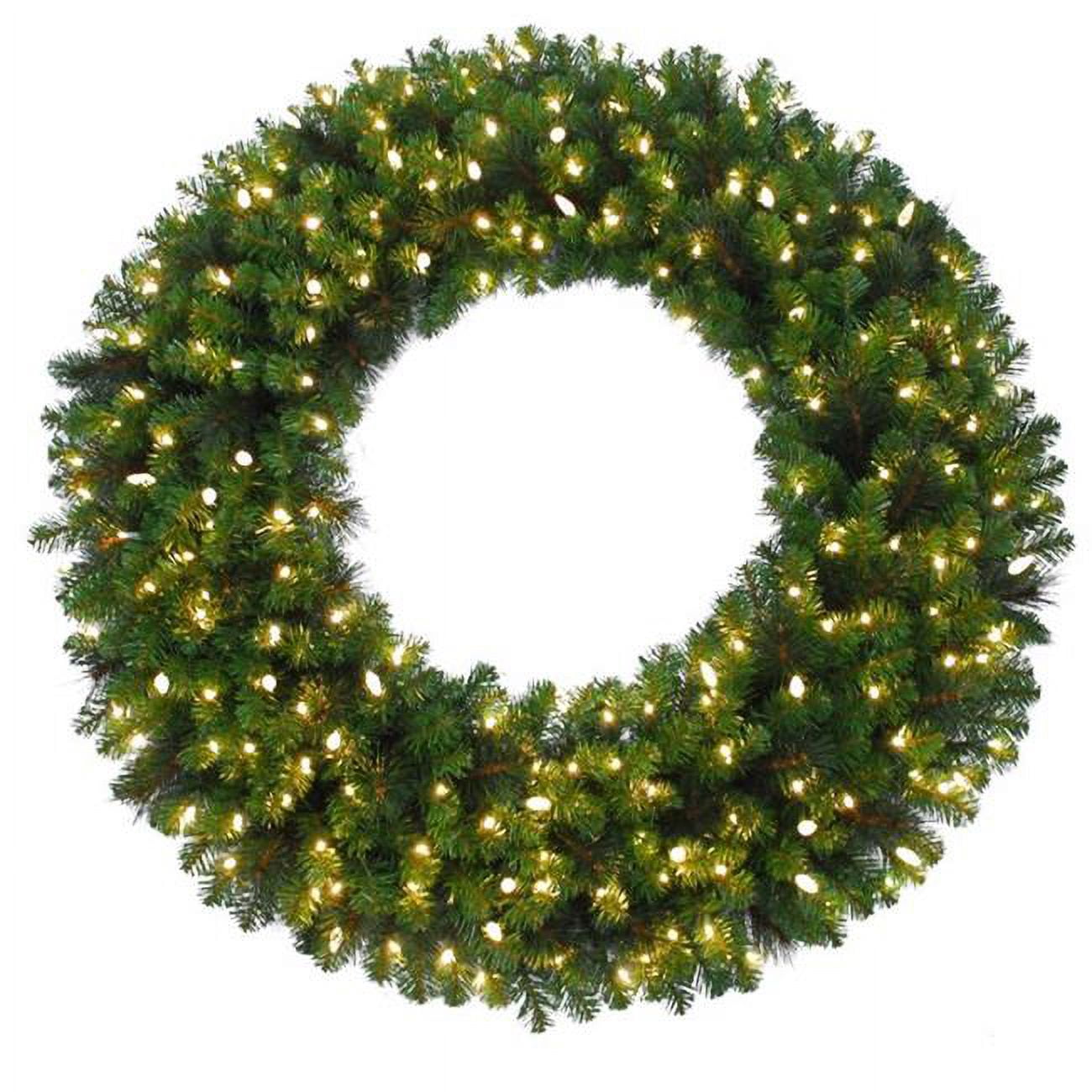 Picture of Celebrations 9086772 26 in. Platinum LED Prelit Mixed Pine Wreath&#44; Warm White - Pack of 4
