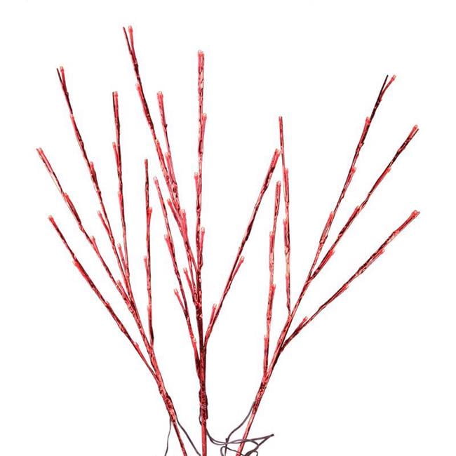 32 in. LED Lighted Twigs Yard Decor, Red - Pack of 12