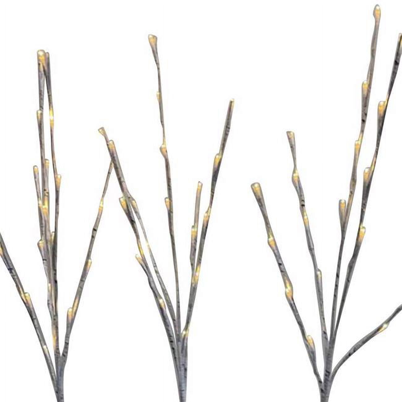 32 in. LED Lighted Birch Twigs Yard Decor, Warm White - Pack of 12