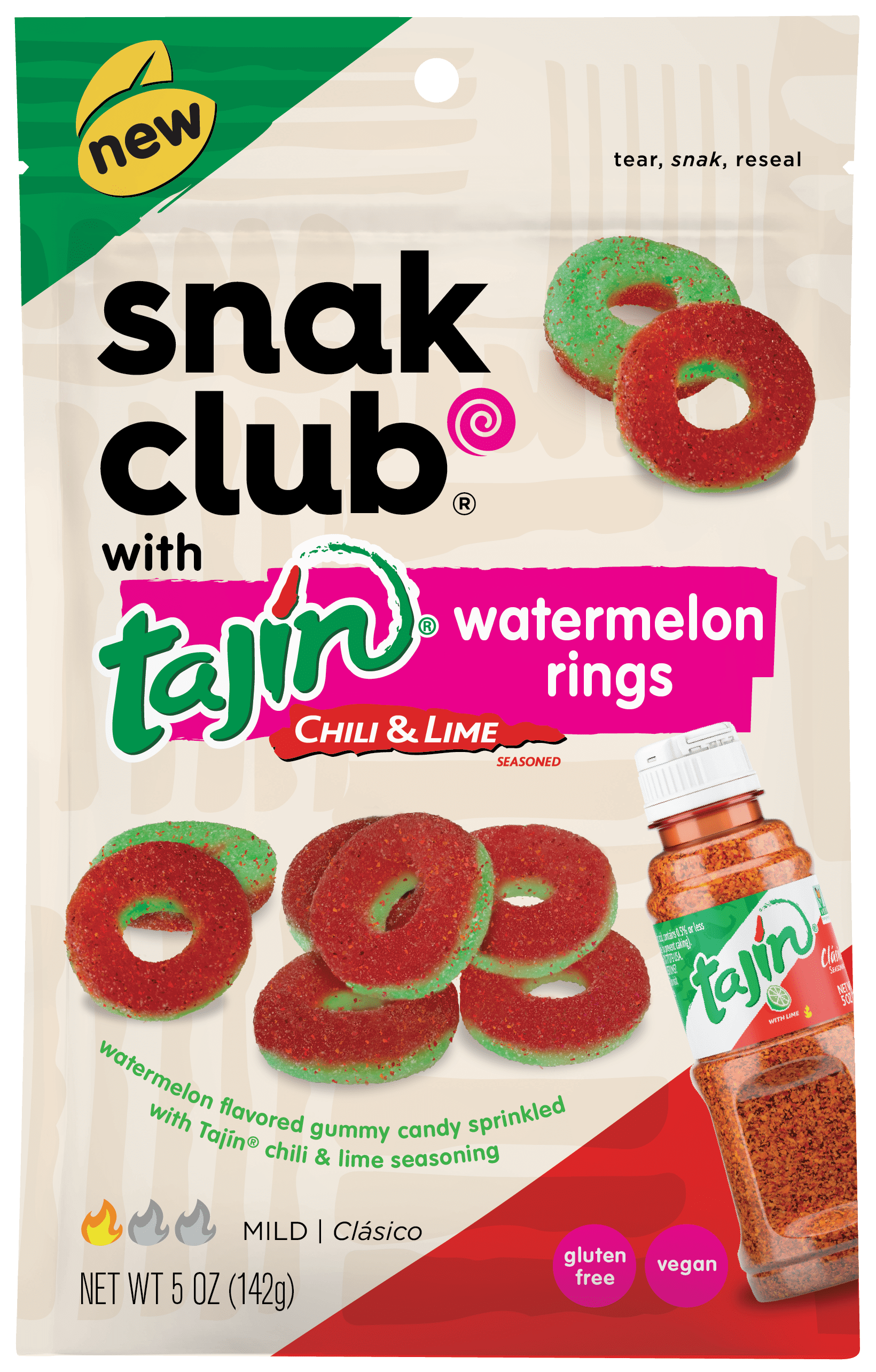 5 oz Bagged Tajin Chili & Lime Watermelon Rings Candy - Pack of 6