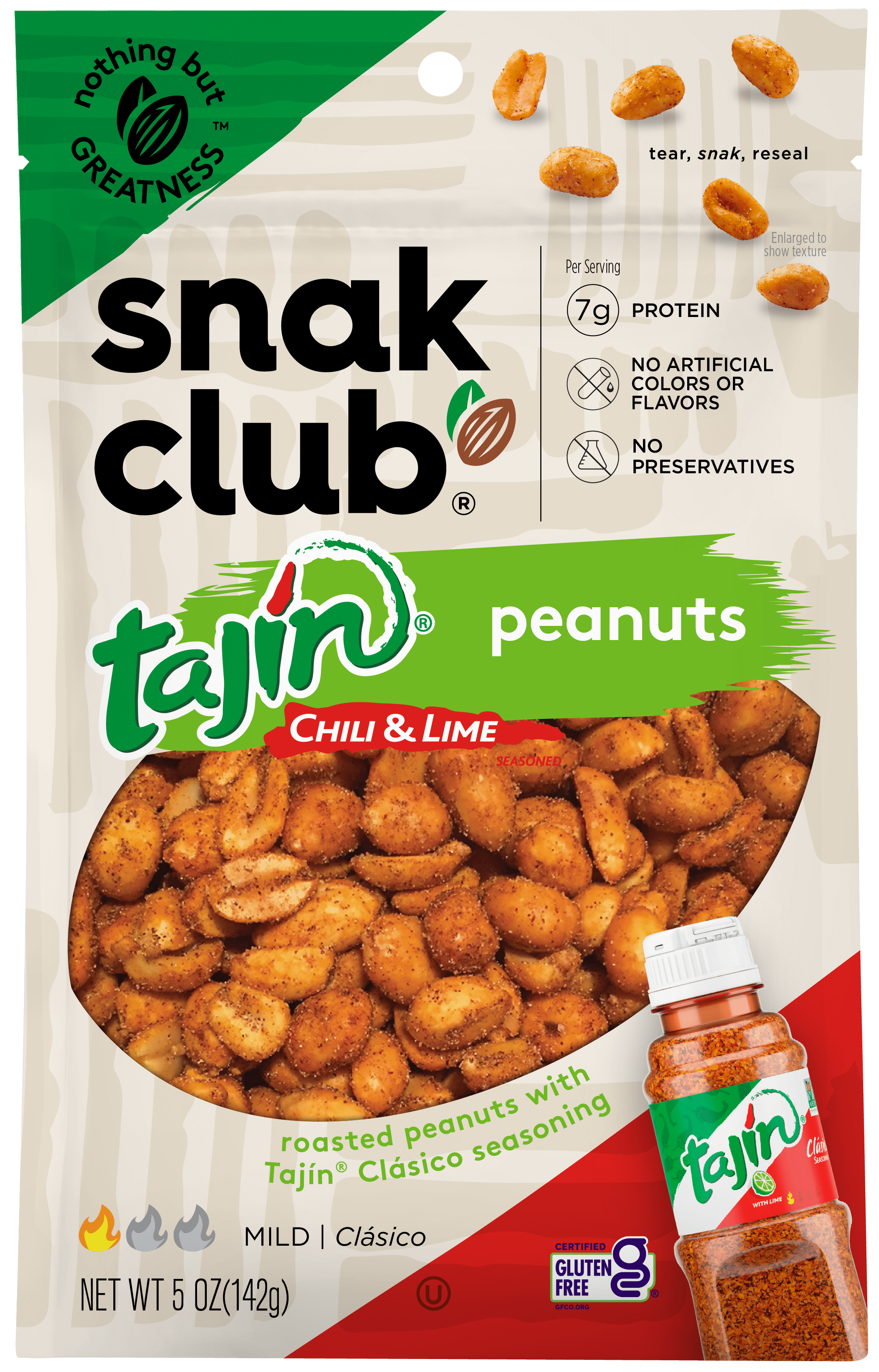 6065119 5 oz Bagged Tajin Chili & Lime Peanuts Snacks - Pack of 6 -  Snak Club