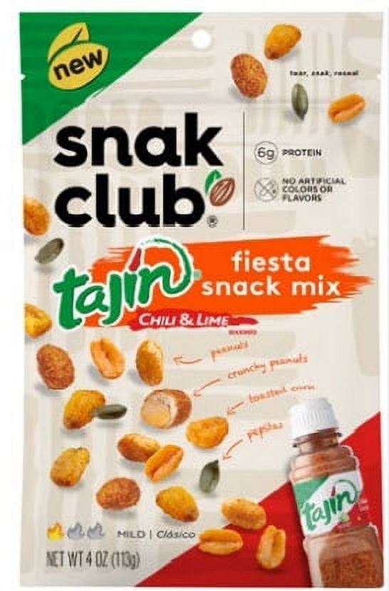 6065121 4 oz Bagged Tajin Chili & Lime Fiesta Snack Mix - Pack of 6 -  Snak Club