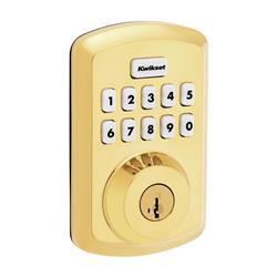 Powerbolt 250 10-Button Keypad Lifetime Electronic Deadbolt Door Lock Polished Brass