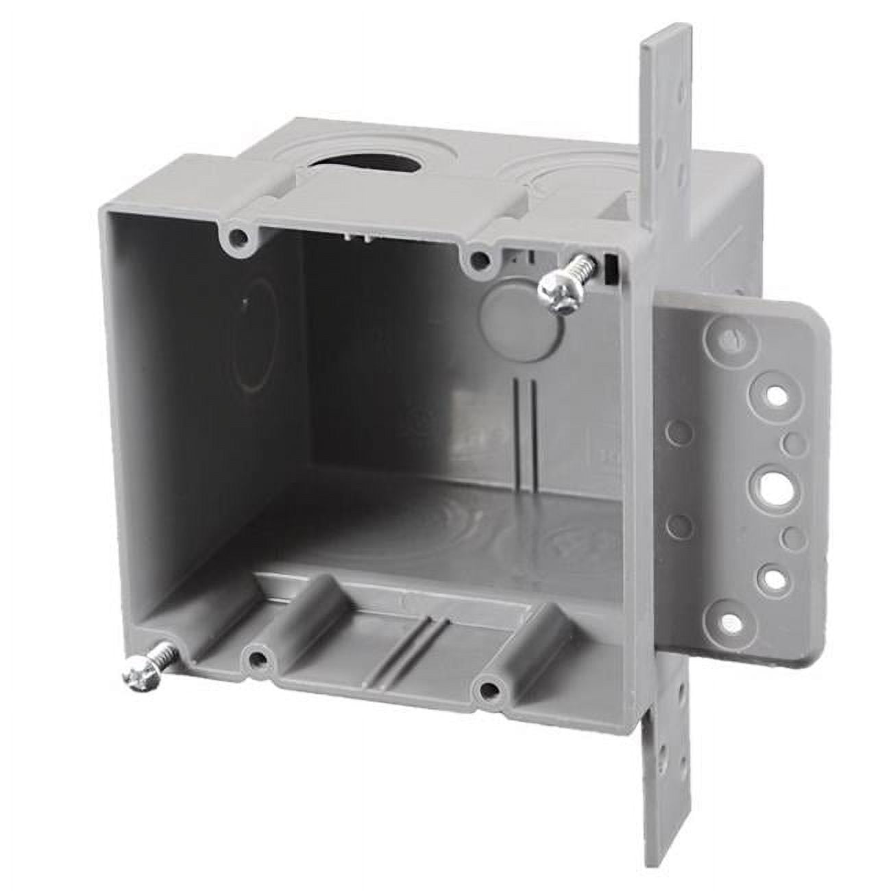 Picture of Cantex 3012632 38 cu. in.   Work Rectangle PVC 2 Gang Outlet Box&#44; Gray