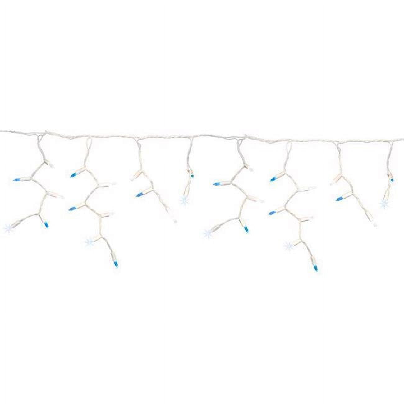 9.5 ft. Platinum LED T5 Icicle Christmas Lights, Blue & Pure White - 100 Count