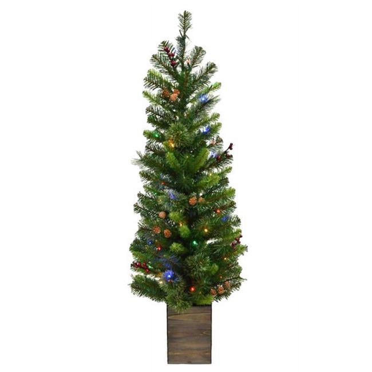 9087038 4 ft. Slim LED Mixed Pine Color Changing Entrance Tree, Multi Color - 50 Count