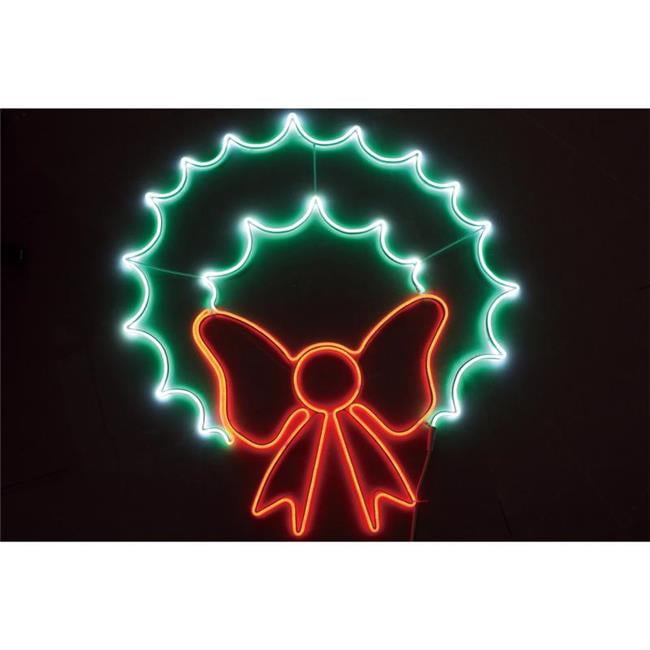 9086386 3 ft. LED Wreath Silhoutte Hanging Decor