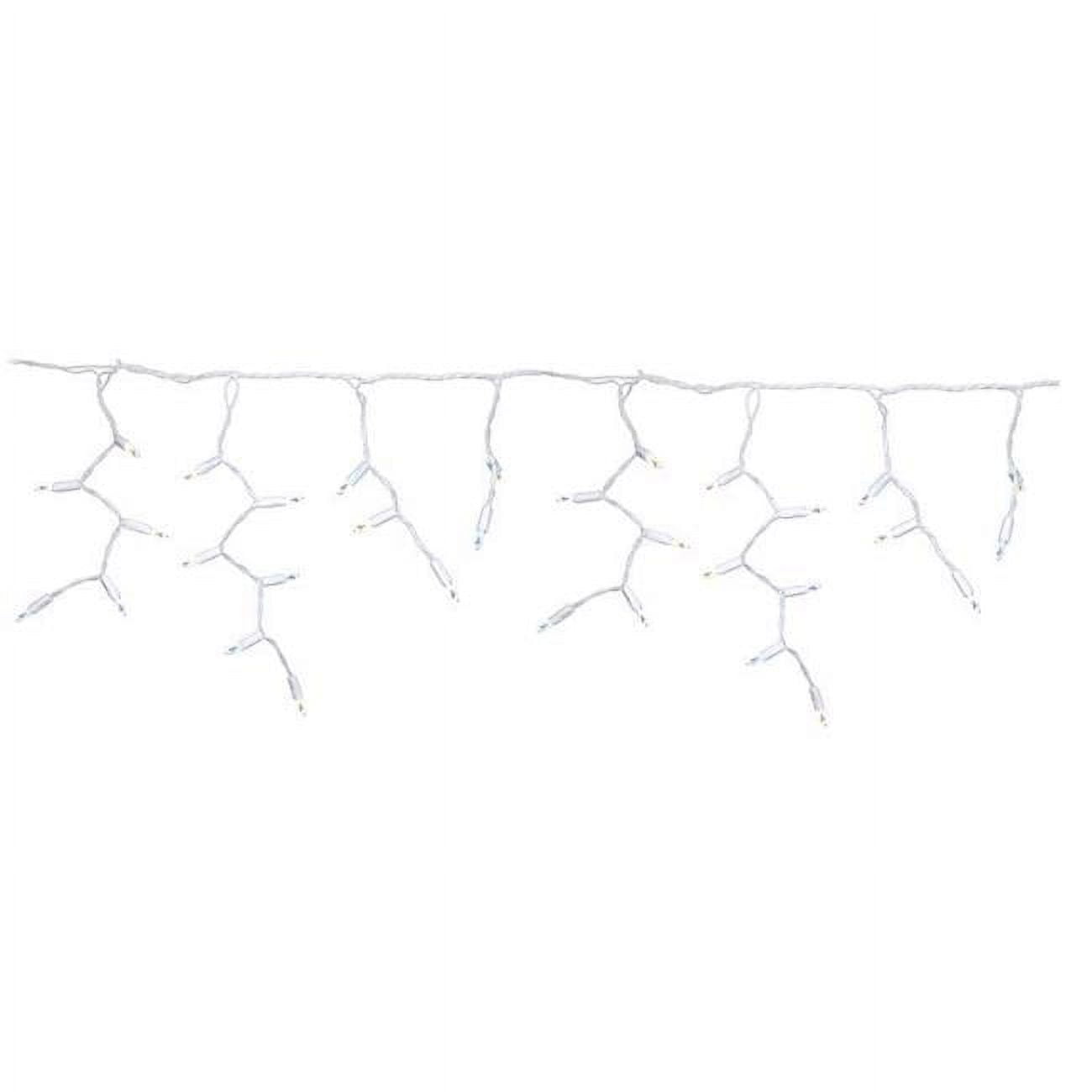9.5 ft. Platinum LED T5 Icicle Christmas Lights, Pure White & Warm White - 100 Count
