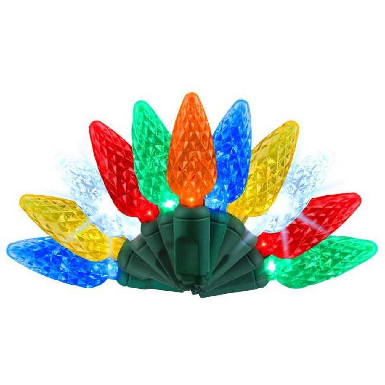 9086486 25 ft. Platinum LED C6 String Christmas Lights, Multi Color - 50 Count