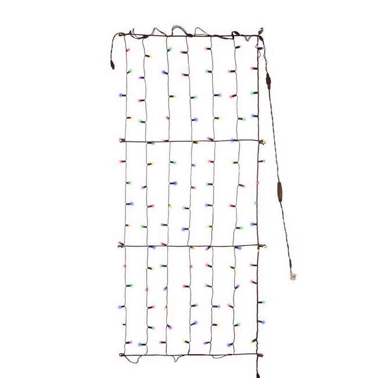 9086490 6 ft. Platinum LED Mini Net Christmas Lights, Multi Color - 100 Count