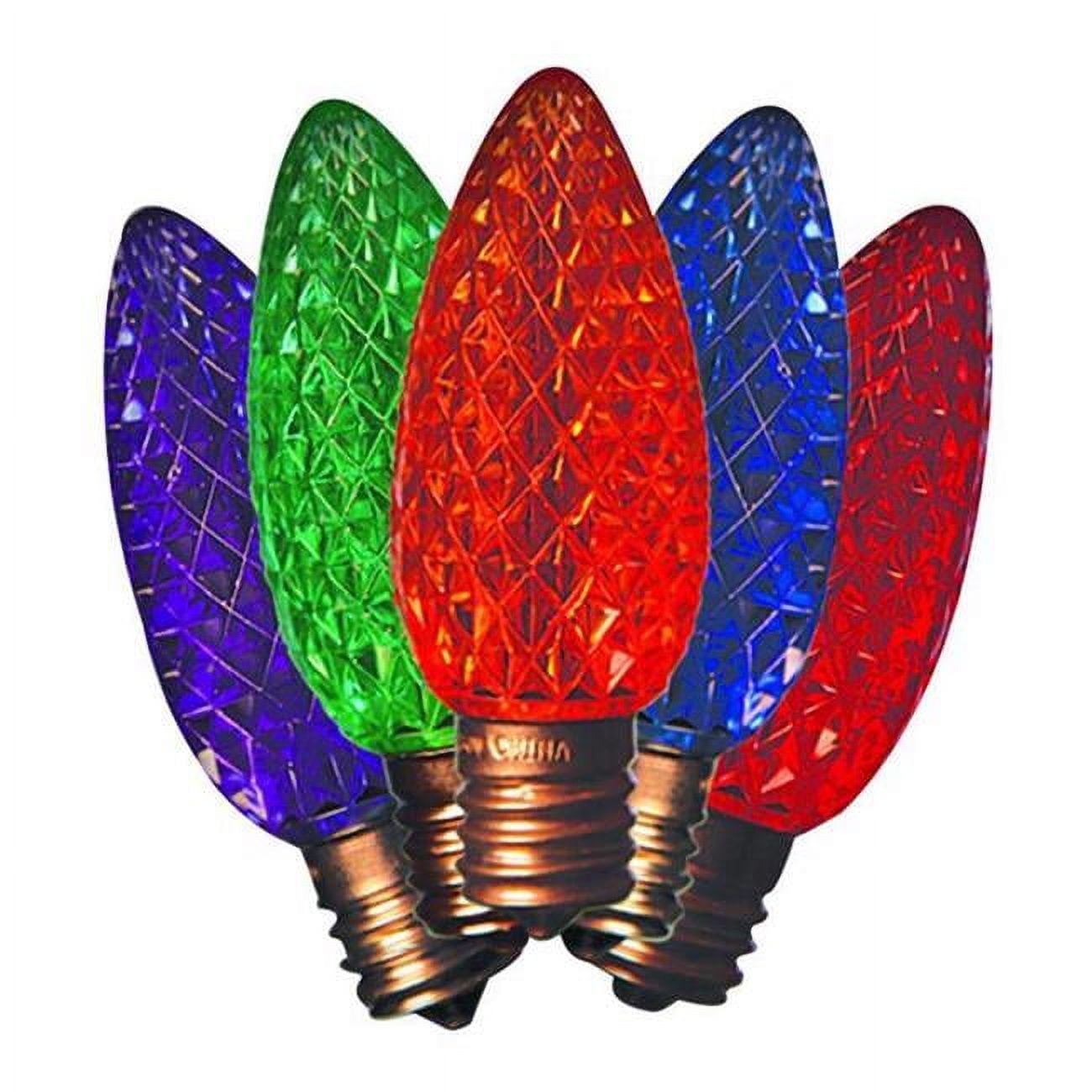 9087118 LED C9 Replacement Christmas Light Bulbs, Multi Color - 25 Count