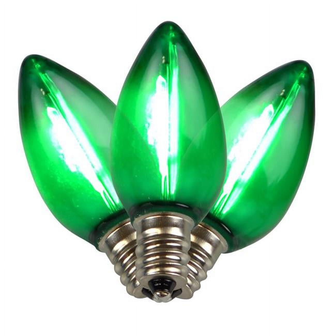 9087125 LED C7 Replacement Christmas Light Bulbs, Green - 25 Count