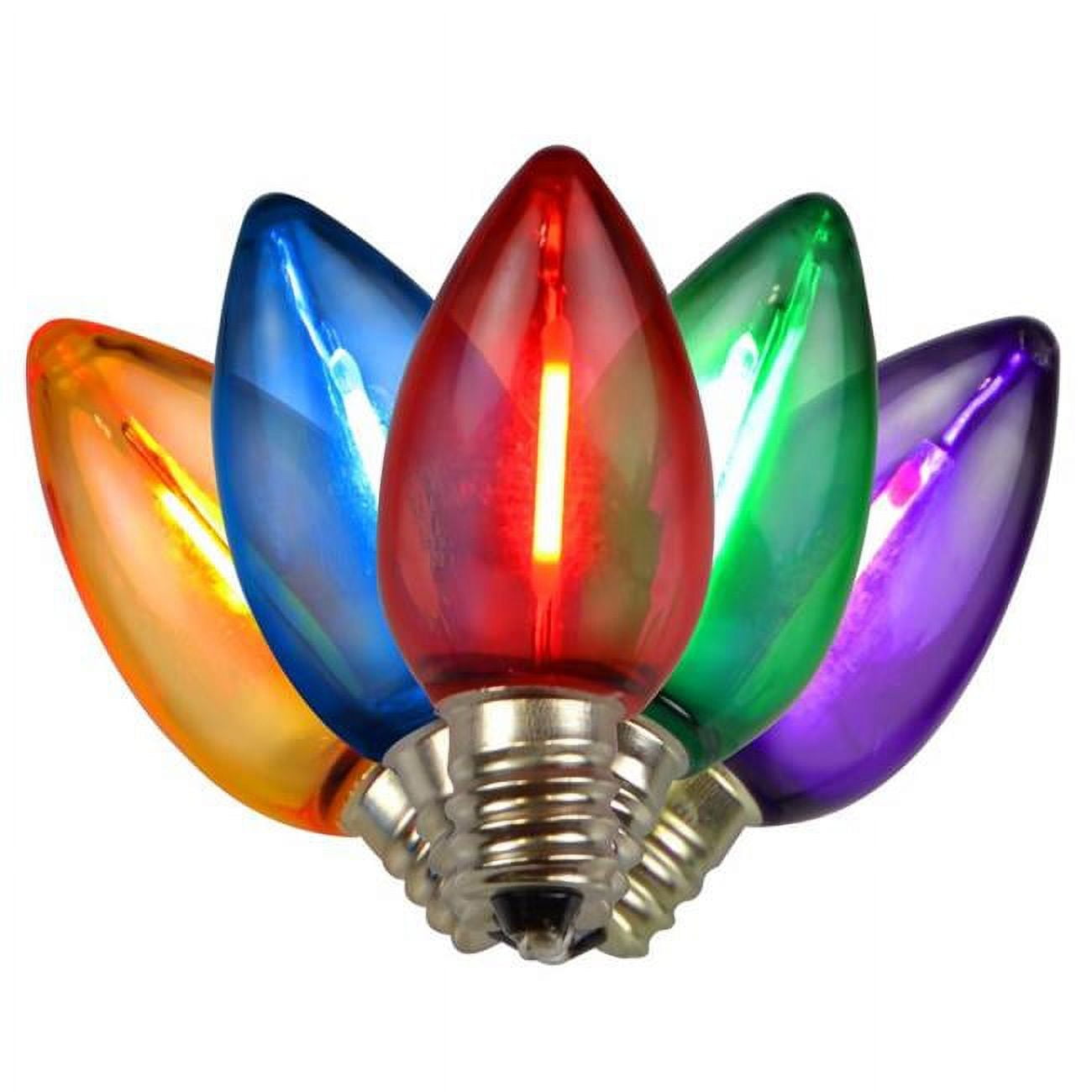 9087126 LED C7 Replacement Christmas Light Bulbs, Multi Color - 25 Count
