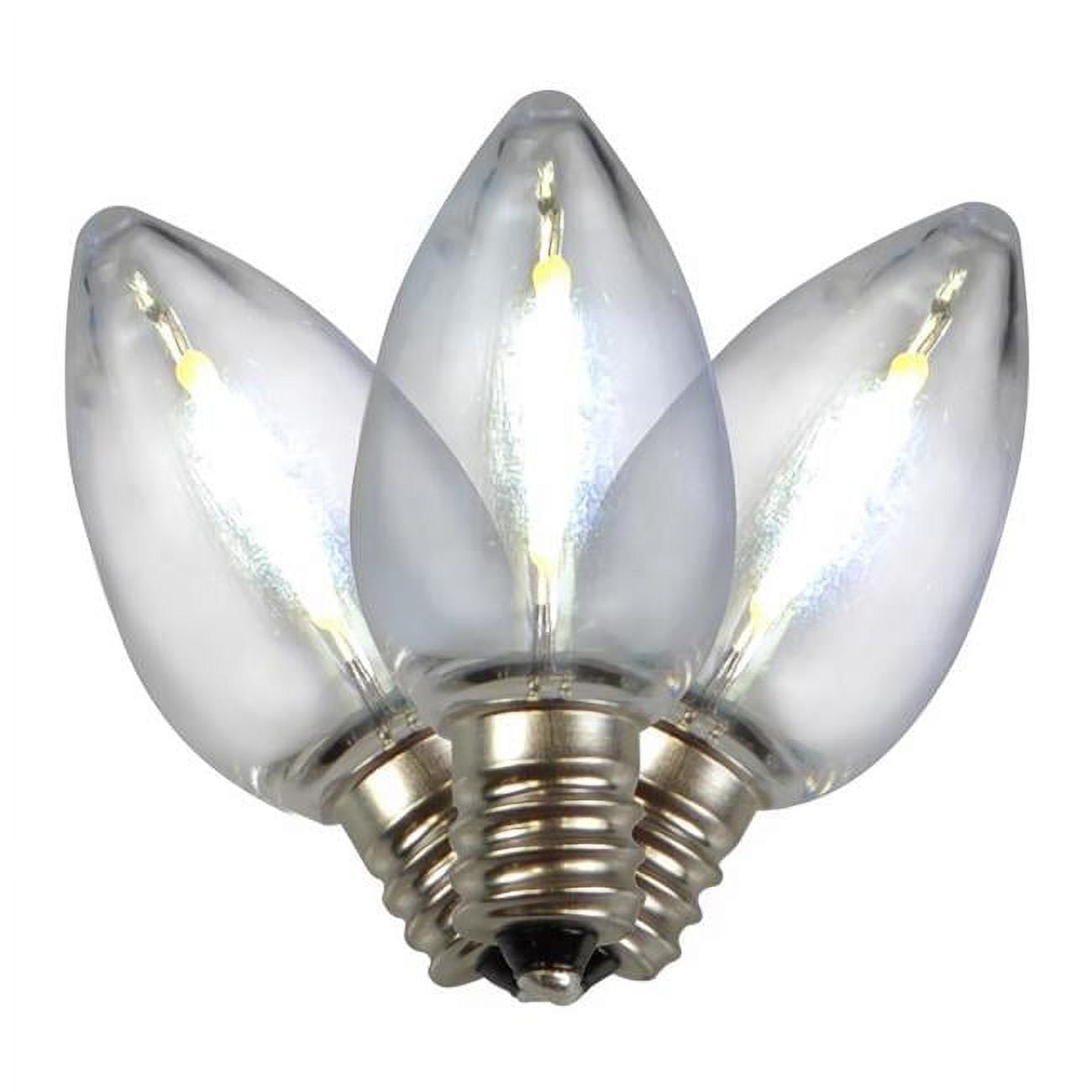 9087127 LED C7 Replacement Christmas Light Bulbs, Pure White - 25 Count