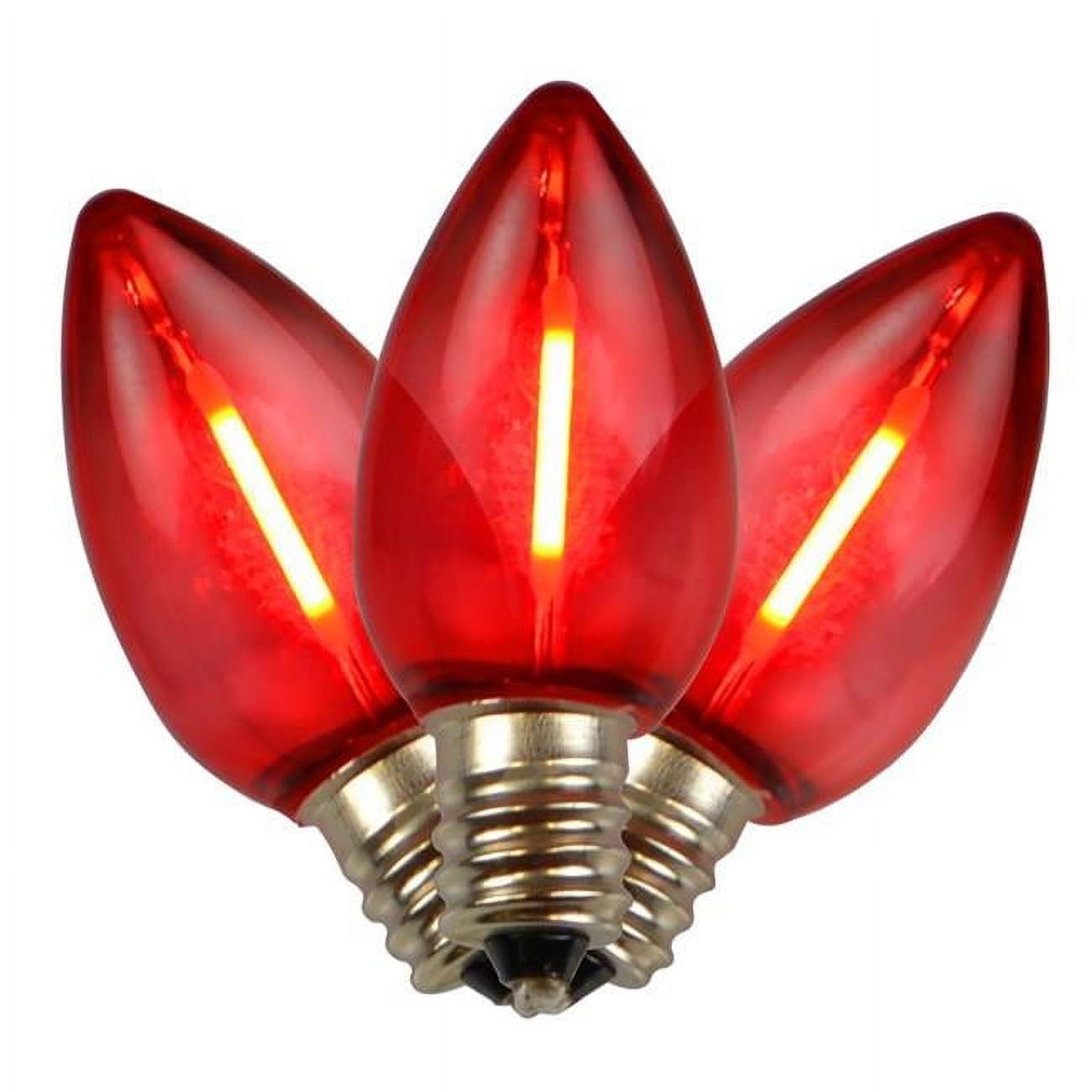 9087128 LED C7 Replacement Christmas Light Bulbs, Red - 25 Count