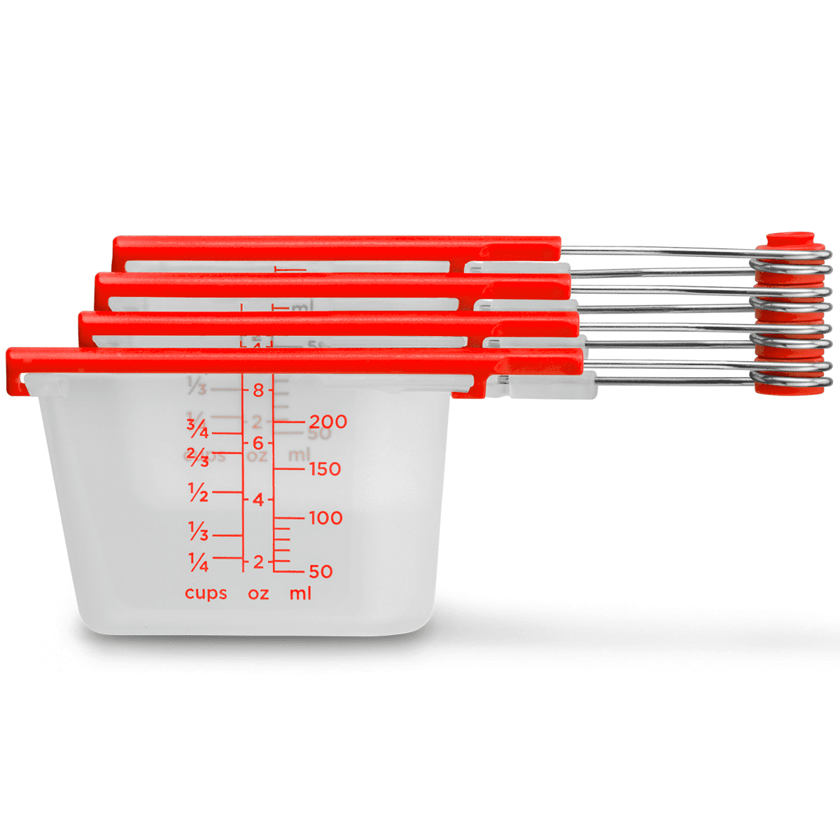 6067897 Polypropylene Measuring Cup, Clear & Red