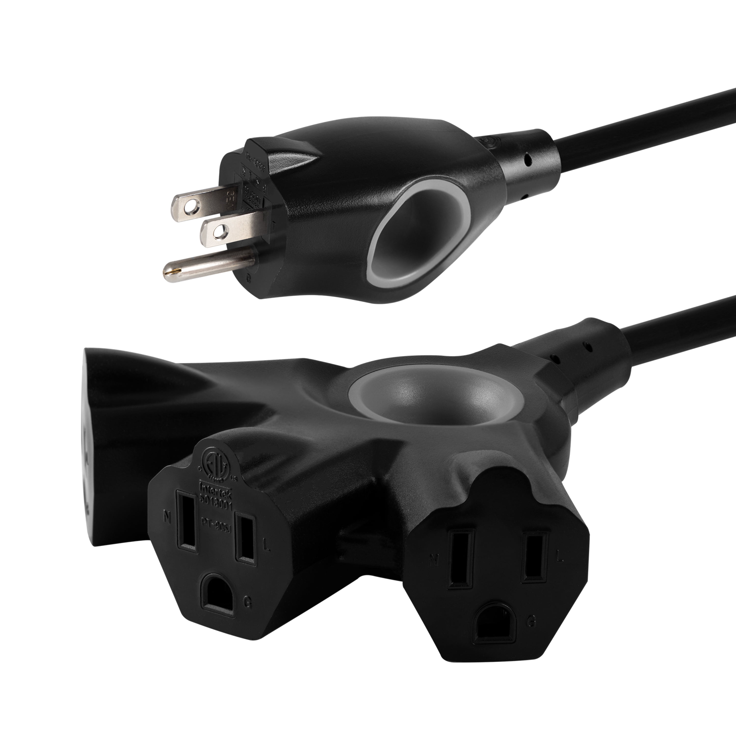 25 ft. 16 AWG 3-Outlet Philips EZ Grip Indoor & Outdoor Extension Cord, Black