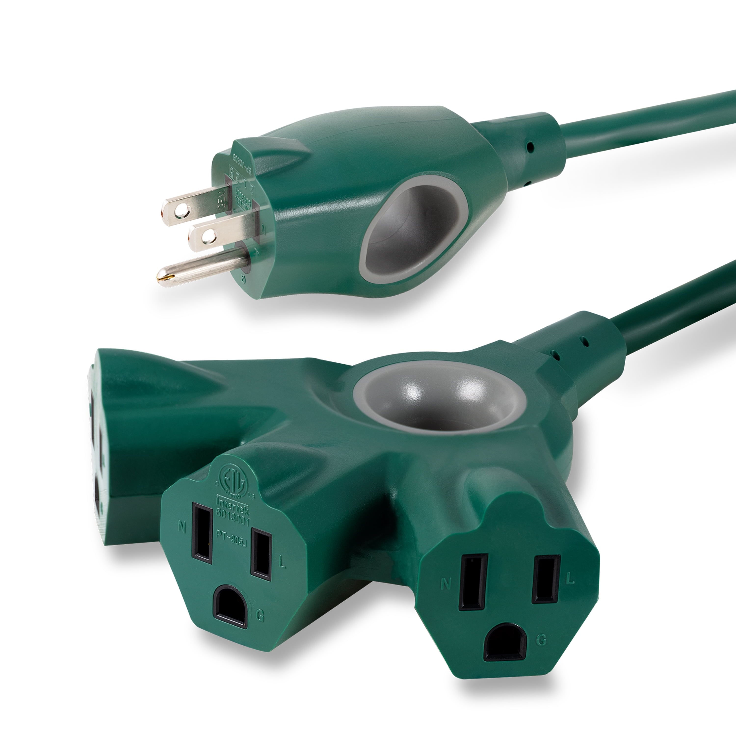 25 ft. 16 AWG 3-Outlet Philips Indoor & Outdoor Extension Cord, Green