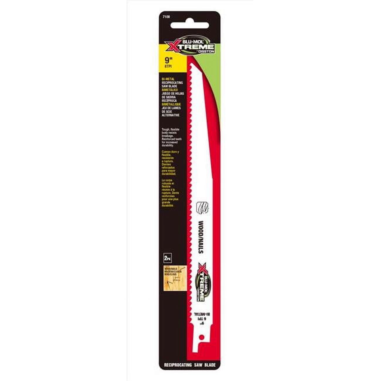 Picture of Blumol 2033635 Xtreme 9 in. Bi-Metal Reciprocating Saw Blade&#44; White - 6 TPI - 2 Piece