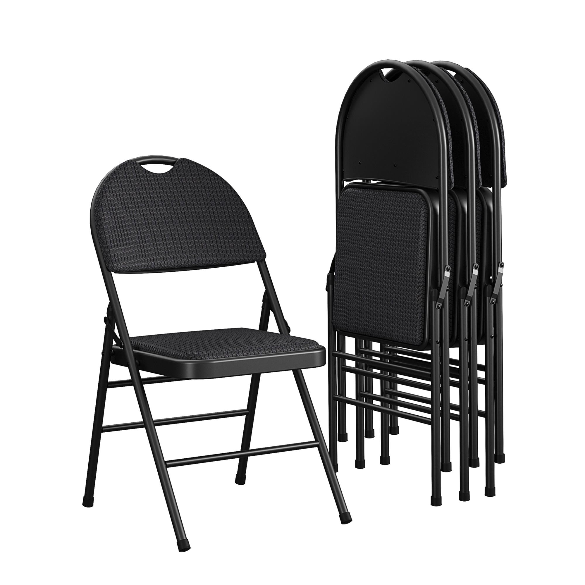 Picture of Cosco 8072806 Fabric XL Folding Chair&#44; Black - Pack of 4
