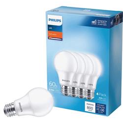 Picture of Philips 3014200 A19 E26 Medium 60 W Equivalence LED Bulb&#44; Soft White - Pack of 4