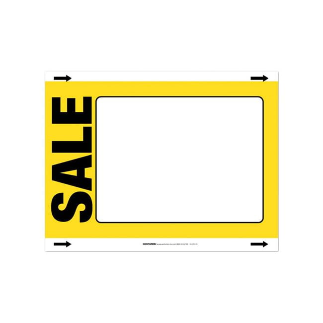 11 x 8.5 in. Sale Polyethylene Sign, Black & Yellow